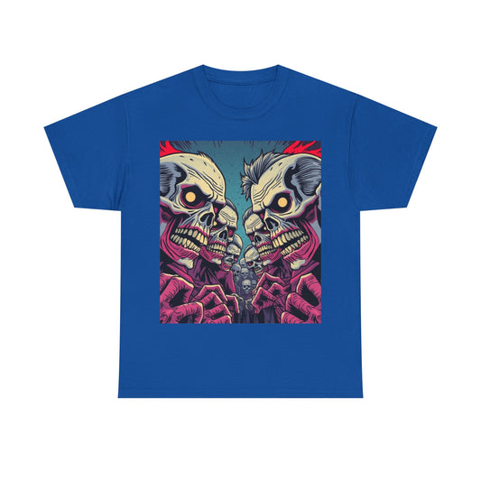UK - Gothic Skull T-Shirt - Unisex Heavy Cotton Tee for Halloween and Punk Fans