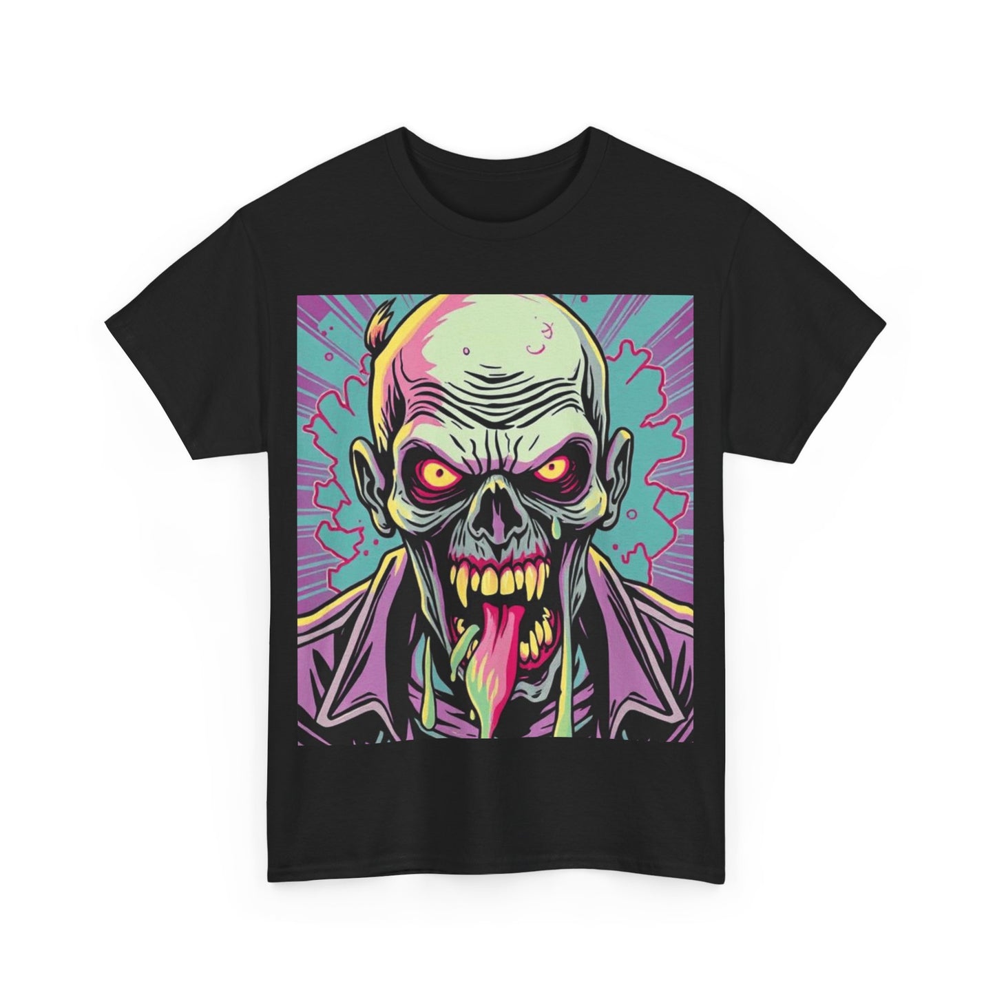 UK - Unisex Heavy Cotton Tee - Vintage Horror Skull Graphic T-Shirt