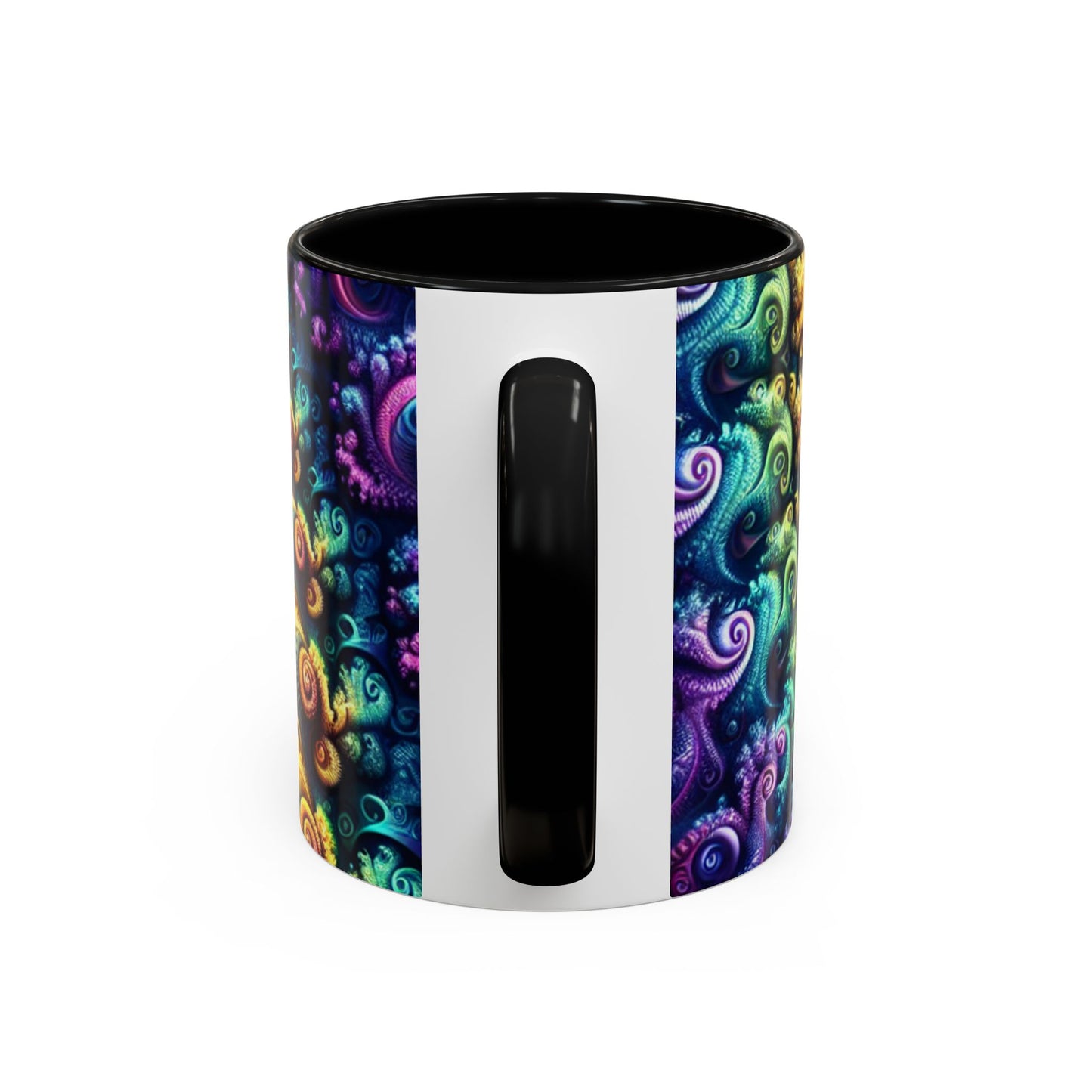 Colorful Spiral Accent Coffee Mug - 11 & 15oz - Ideal for Home & Gifts