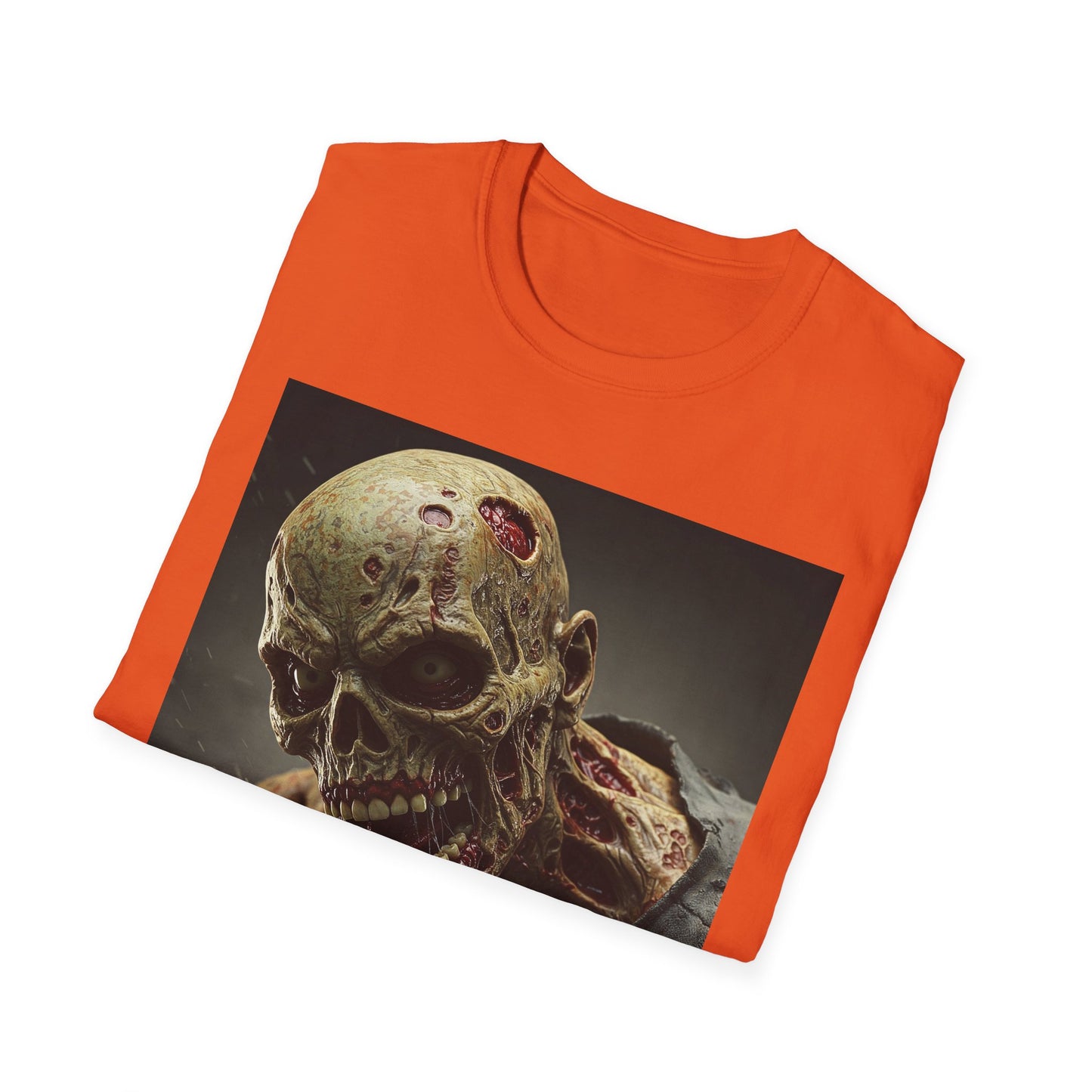 Zombie Skull Unisex Softstyle T-Shirt - Spooky Halloween Tee