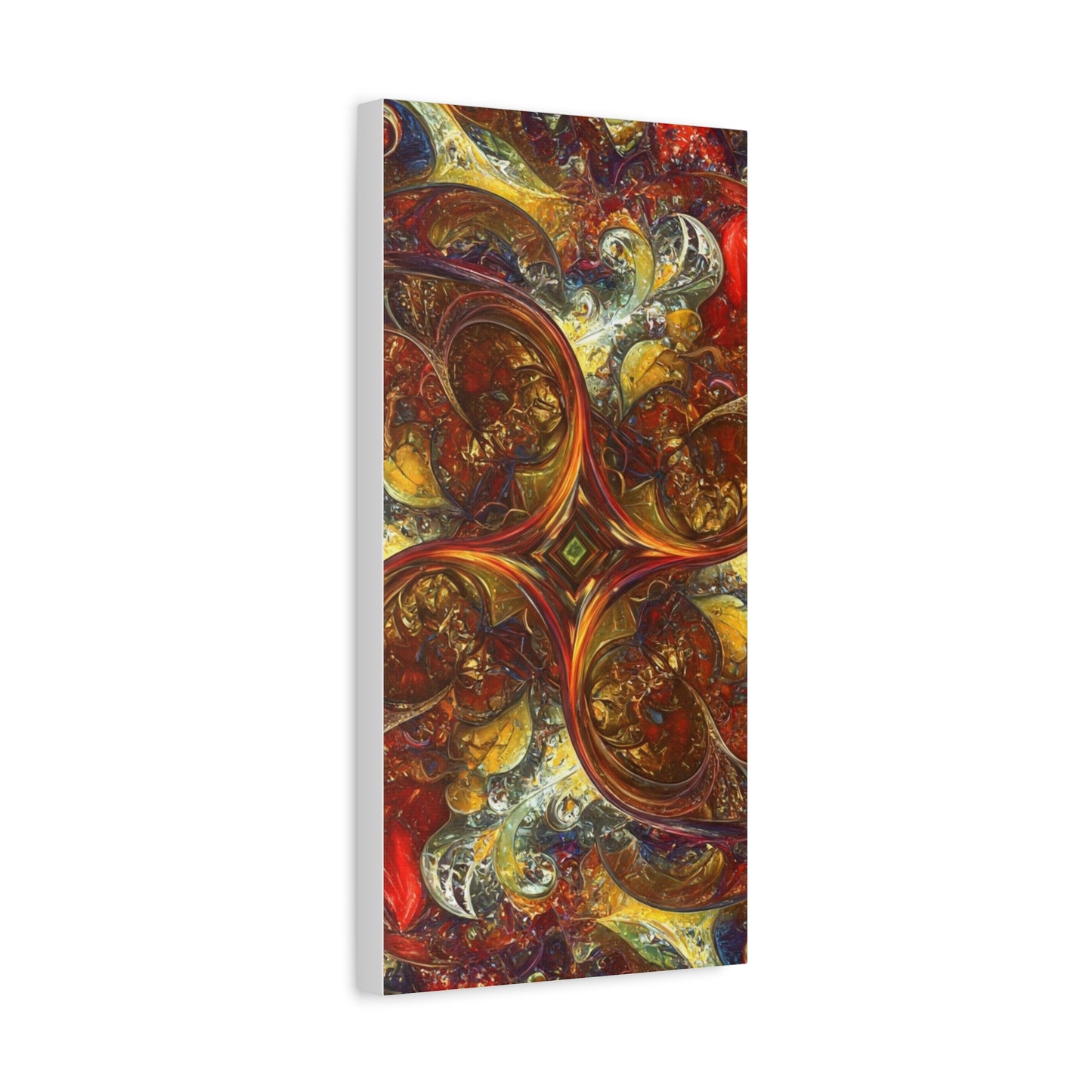 Abstract Art Matte Canvas Wall Decor - Vibrant Fractal Design, Colorful Home Accent