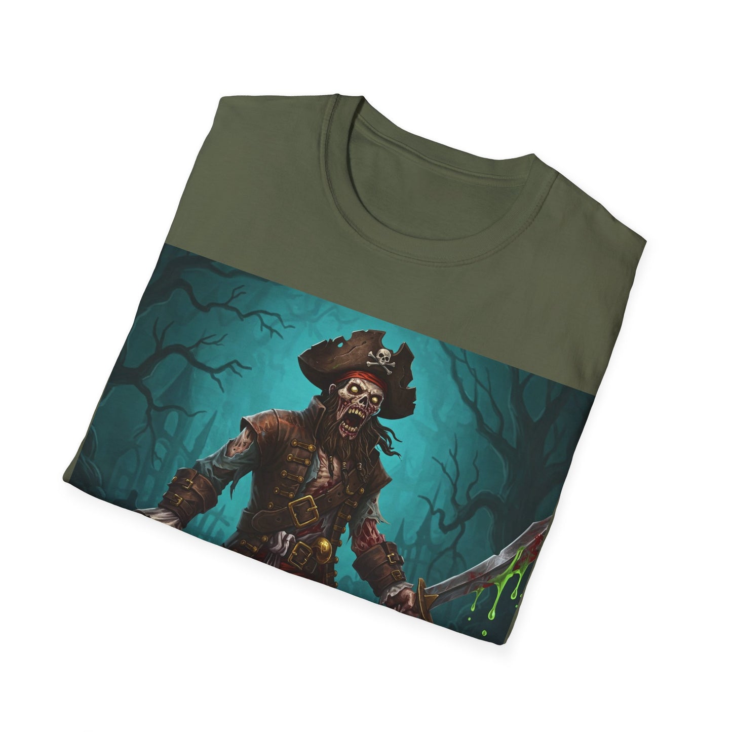UK - Pirate Apocalyptic Portrait Tee, bold, decaying zombie graphic