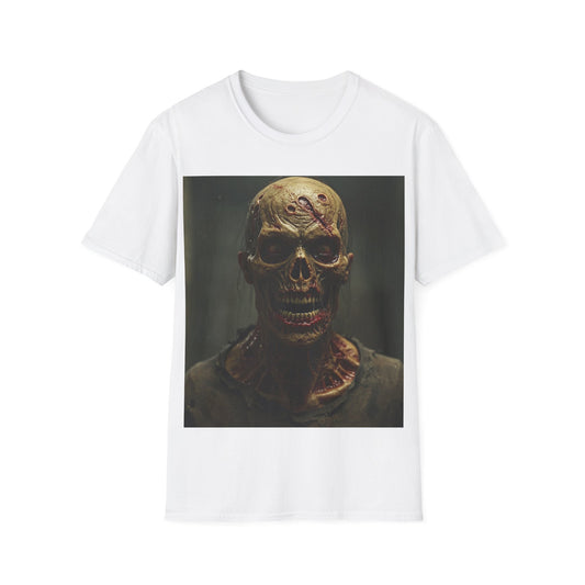 UK - Unisex Softstyle T-Shirt - Creepy Skull Design - Perfect for Halloween or Casual Wear