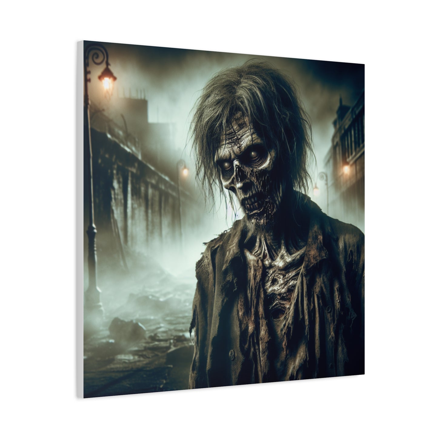 Zombie Portrait Matte Canvas Wall Art