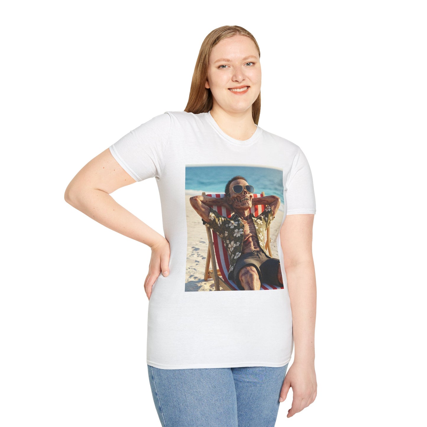 Chill Vibes Unisex Softstyle T-Shirt - Beach Relaxation Design