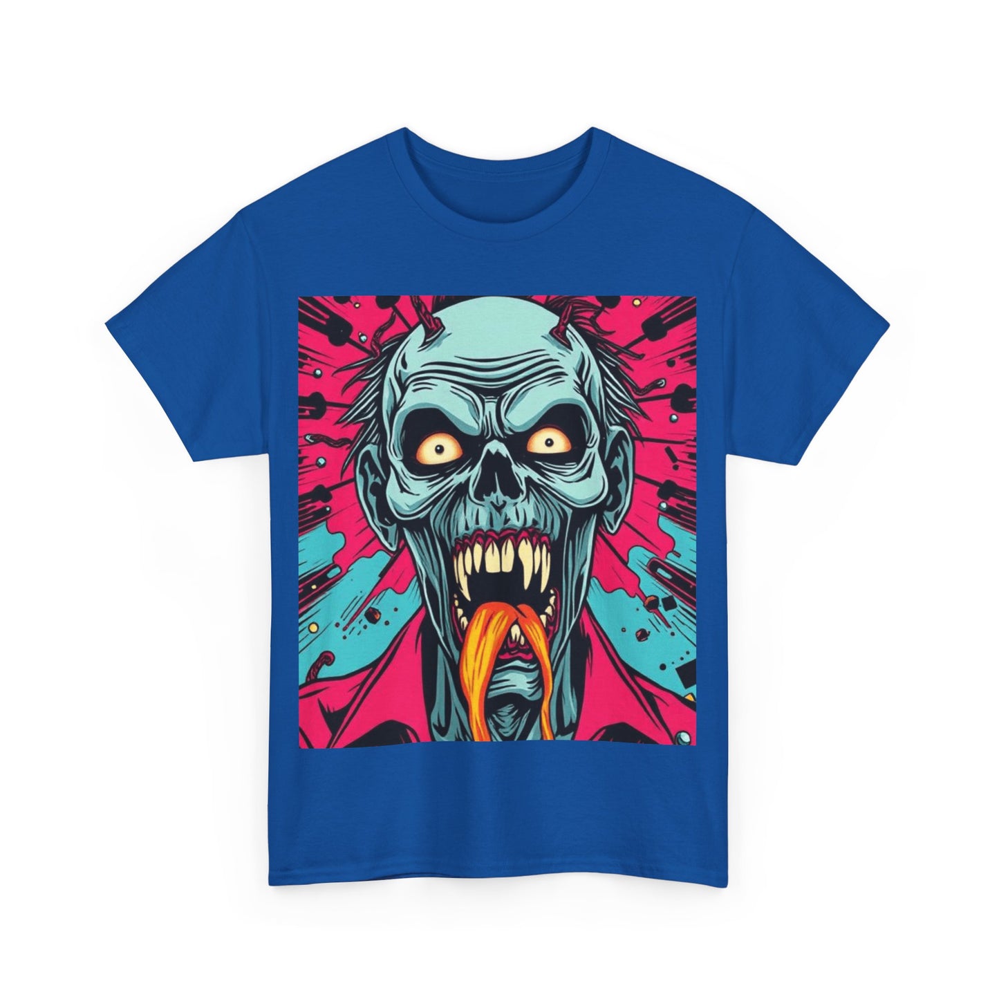 UK - Creepy Zombie Graphic Tee - Unisex Heavy Cotton Shirt for Horror Lovers