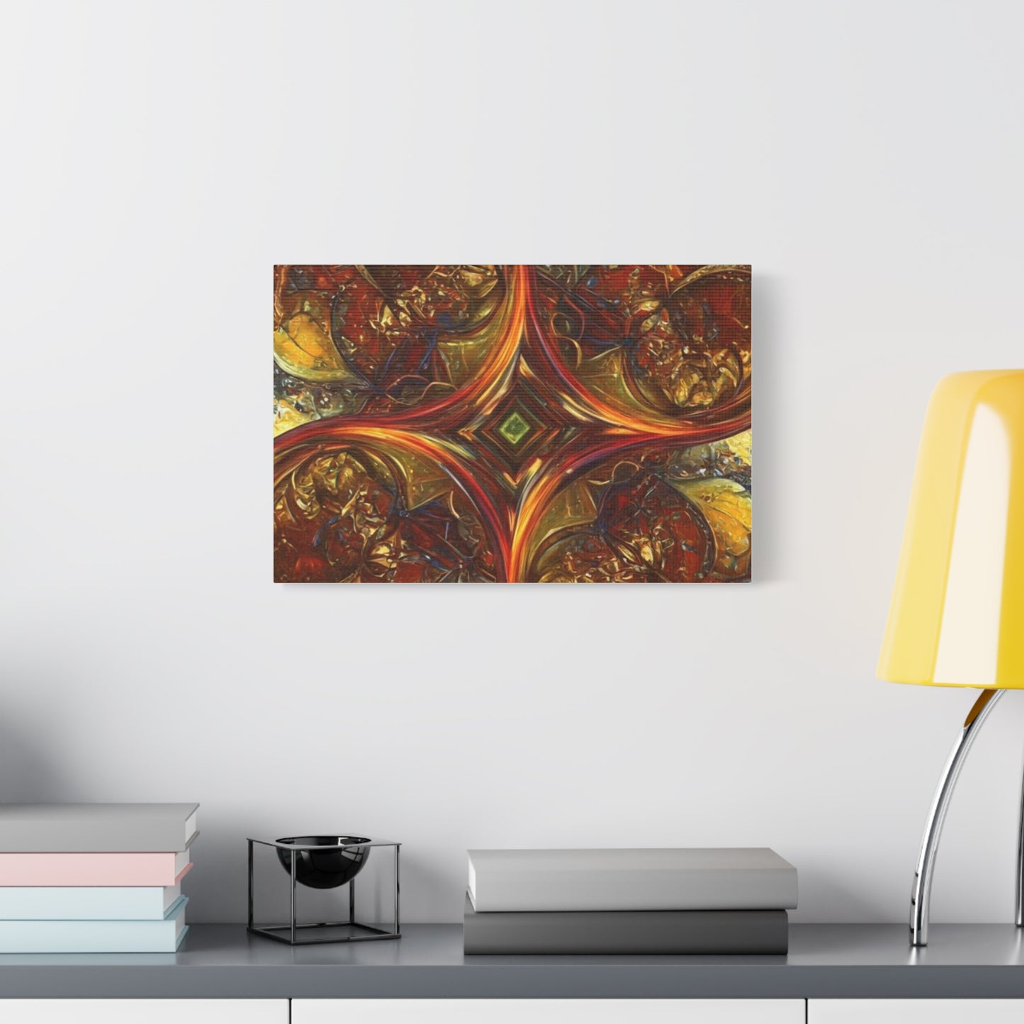 Abstract Art Matte Canvas Wall Decor - Vibrant Fractal Design, Colorful Home Accent