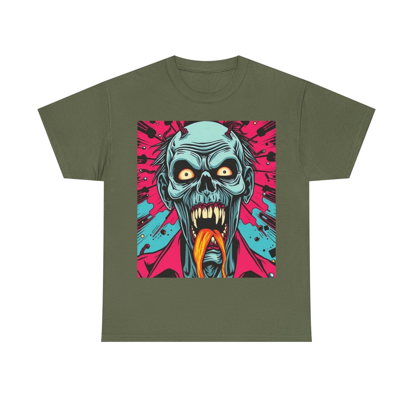 UK - Creepy Zombie Graphic Tee - Unisex Heavy Cotton Shirt for Horror Lovers