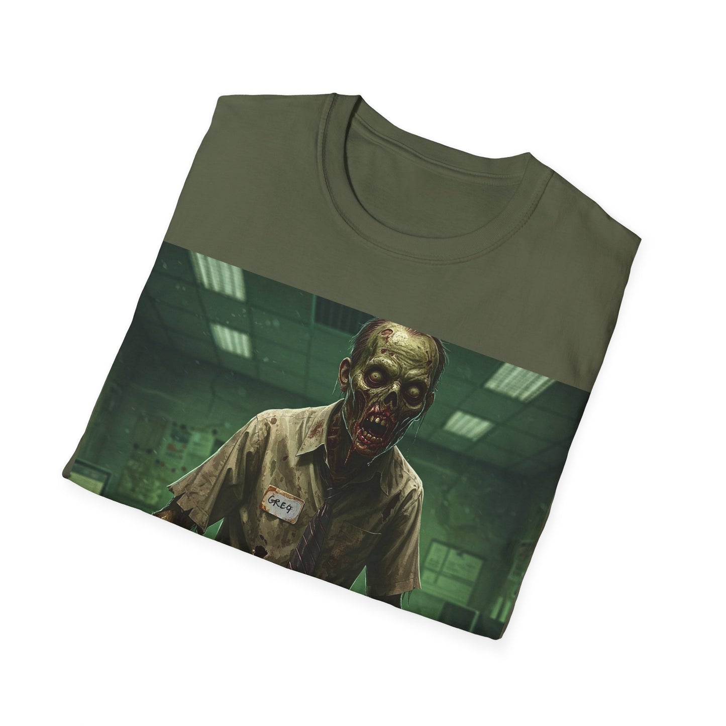 UK - Zombie Office Horror Unisex Softstyle T-Shirt