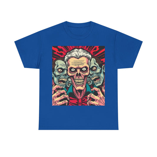 UK - Spooky Skull Graphic Unisex Heavy Cotton Tee - Perfect for Halloween and Casual Wear
