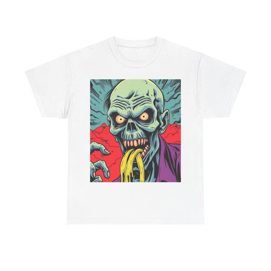 UK - Spooky Zombie Graphic Tee - Unisex Heavy Cotton T-Shirt for Halloween and Casual Wear