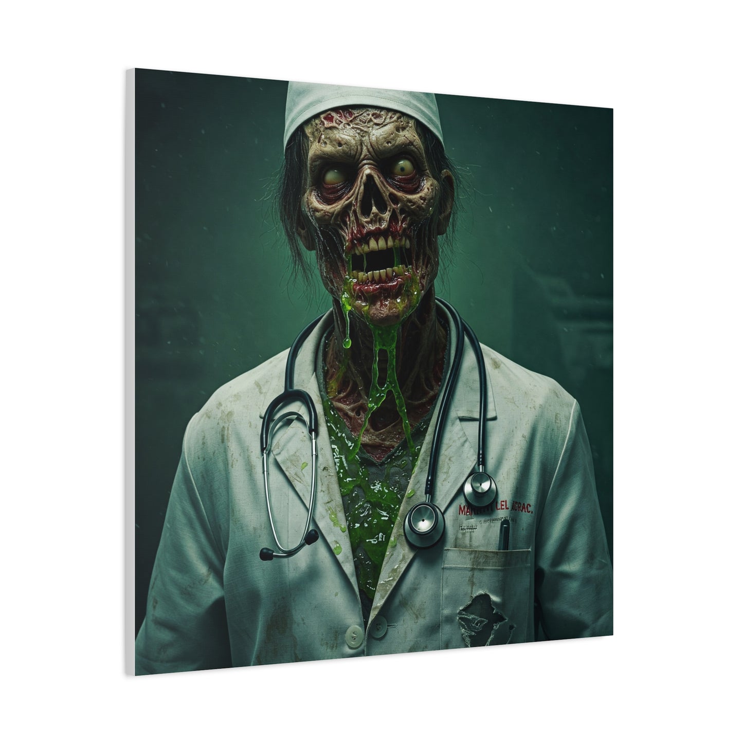 Zombie Doctor Canvas Art | Horror Medical Wall Decor | Perfect for Halloween