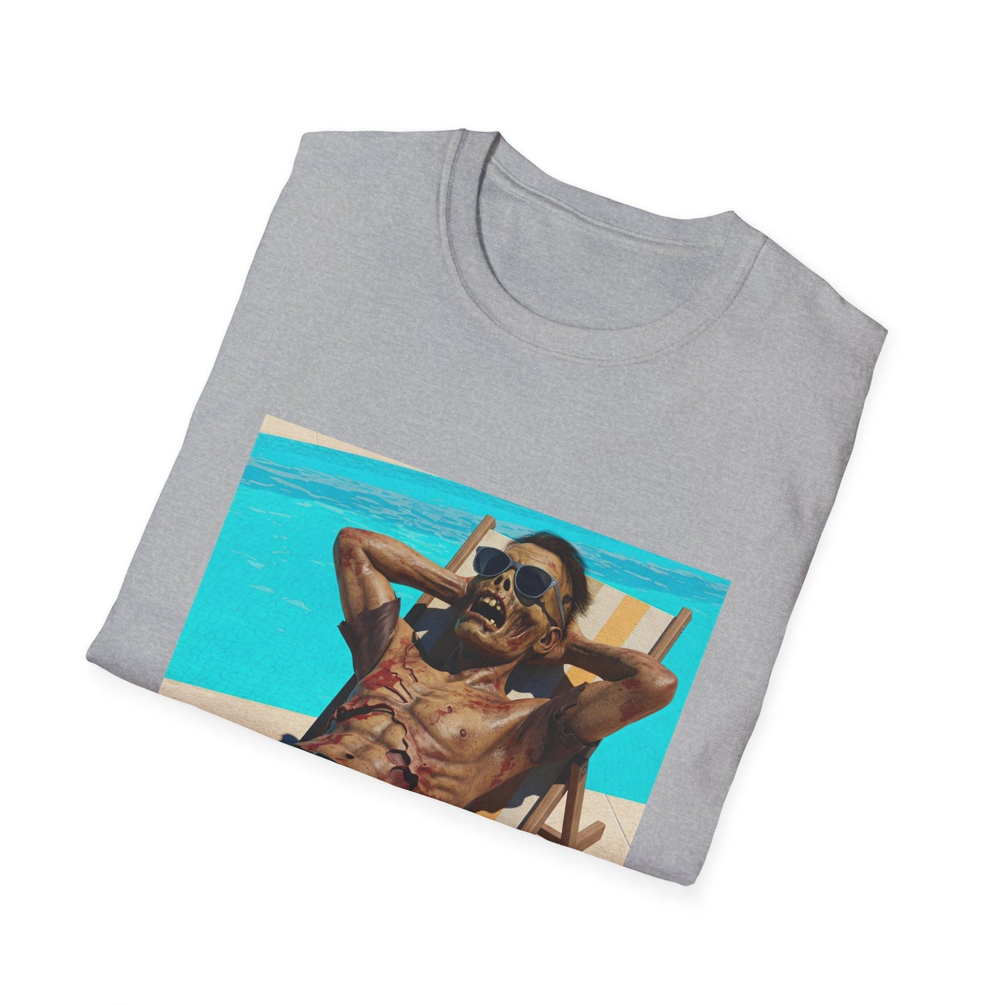 Chill Vibes Apocalyptic Portrait Tee, bold, decaying zombie graphic