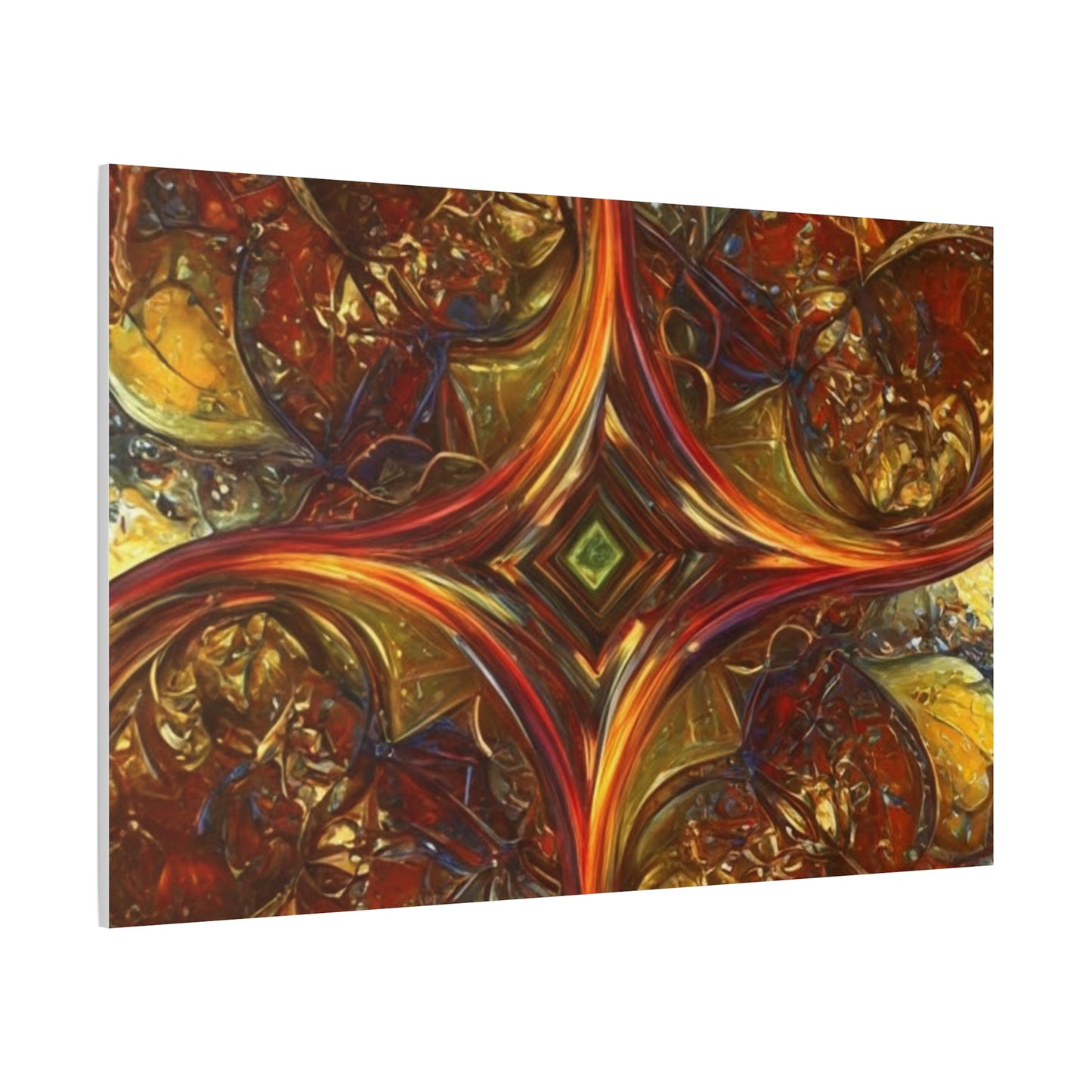 Abstract Art Matte Canvas Wall Decor - Vibrant Fractal Design, Colorful Home Accent