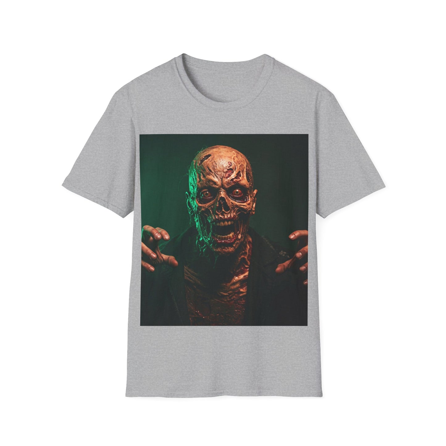 UK - Horror-Themed Apocalyptic Portrait Tee, bold, decaying zombie graphic