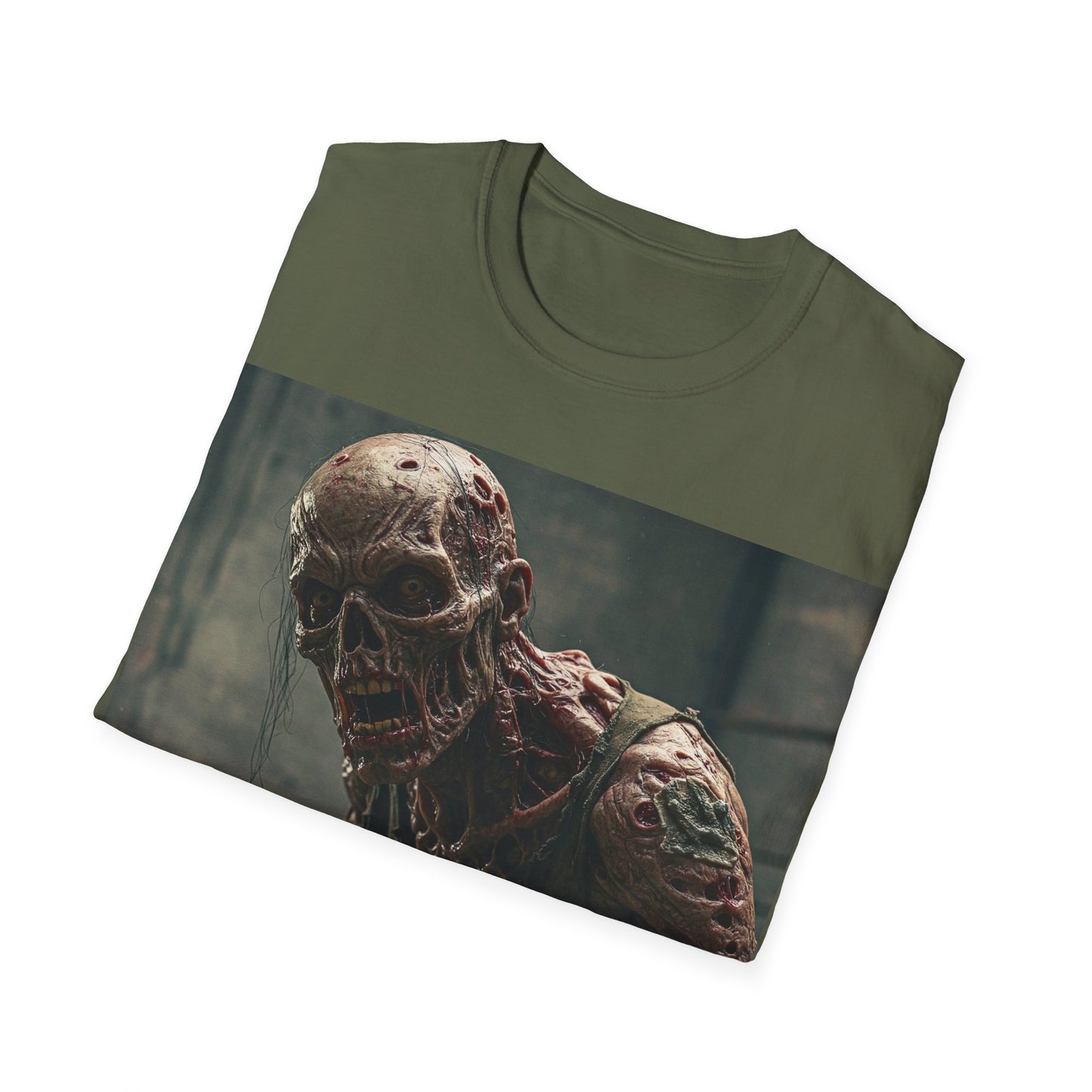 UK - Creepy Zombie Graphic Unisex T-Shirt - Perfect for Halloween and Horror Fans