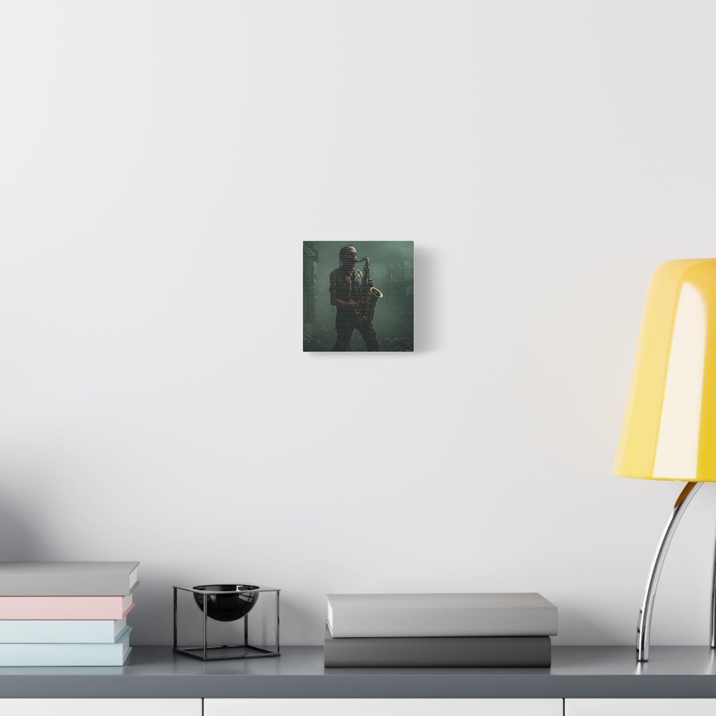 Zombie Saxophonist Wall Art - Matte Canvas Print for Halloween Decor