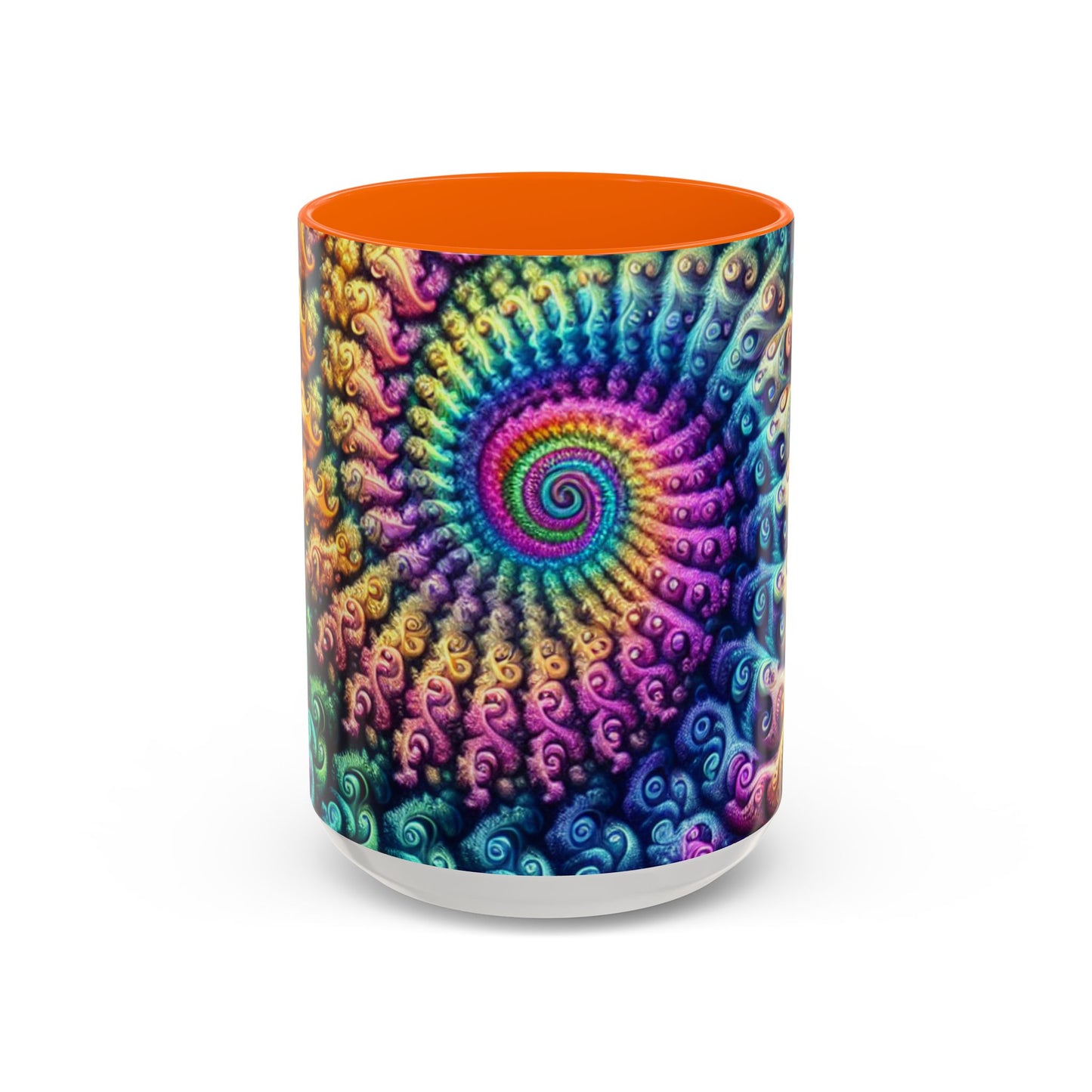 Colorful Spiral Accent Coffee Mug - 11 & 15oz - Ideal for Home & Gifts