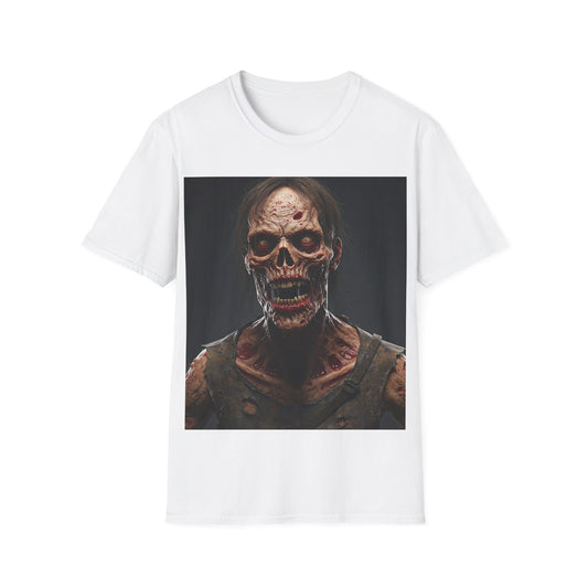 UK - Terrifying Zombie Apocalyptic Portrait Tee, bold, decaying zombie graphic