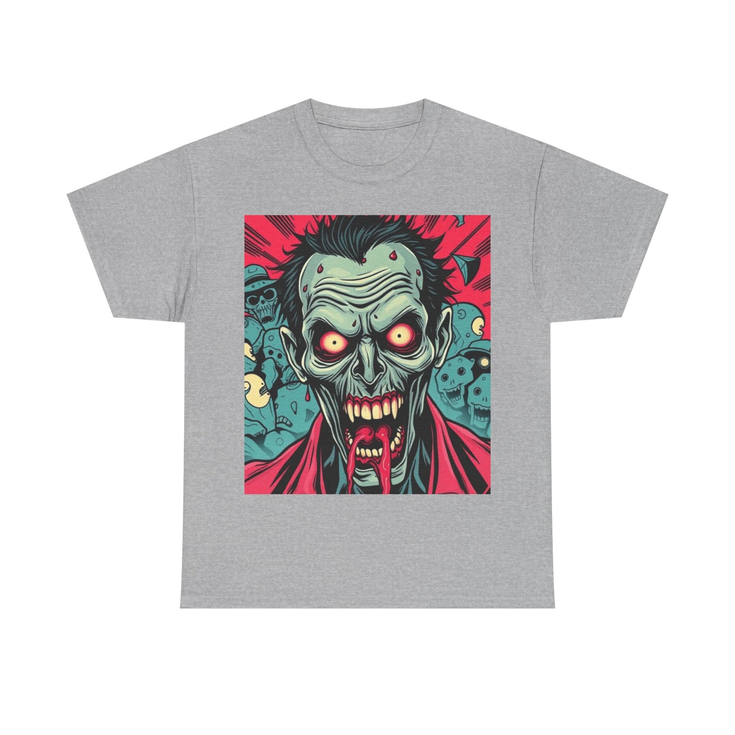 UK - Unisex Heavy Cotton Tee - Spooky Zombie Graphic Tee for Halloween