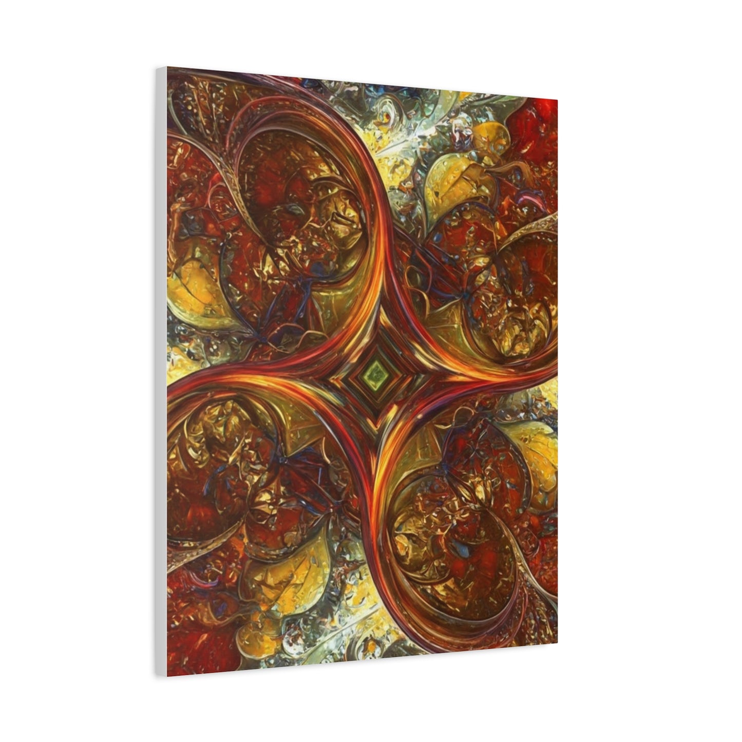 Abstract Art Matte Canvas Wall Decor - Vibrant Fractal Design, Colorful Home Accent