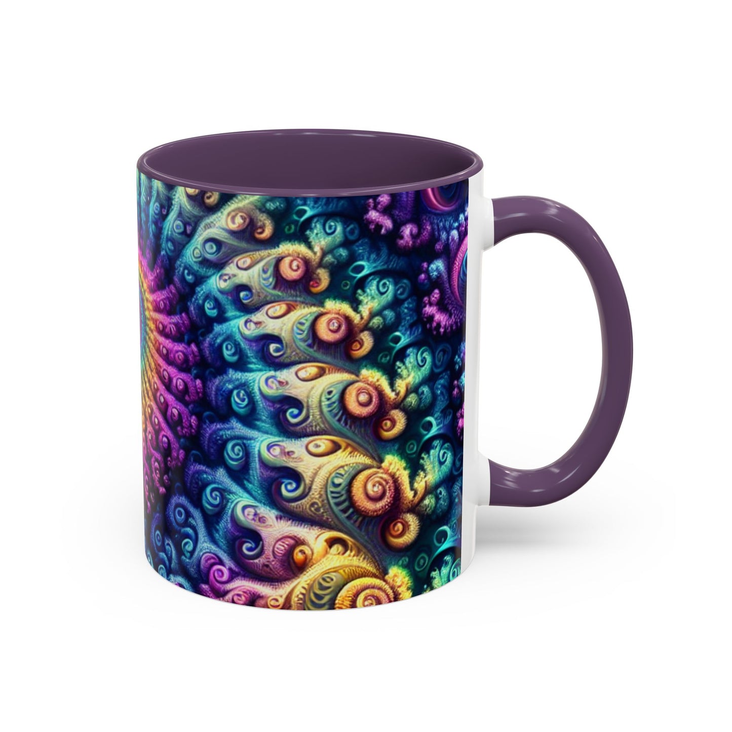 Colorful Spiral Accent Coffee Mug - 11 & 15oz - Ideal for Home & Gifts