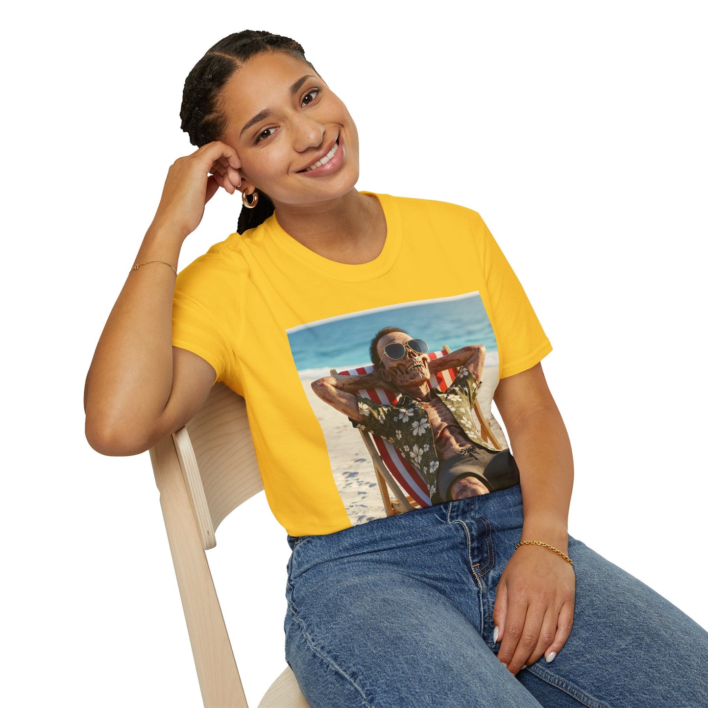 Chill Vibes Unisex Softstyle T-Shirt - Beach Relaxation Design