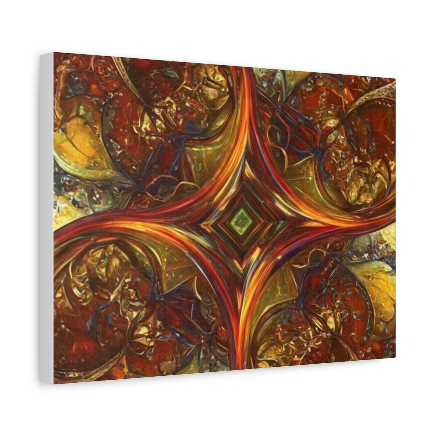 Abstract Art Matte Canvas Wall Decor - Vibrant Fractal Design, Colorful Home Accent