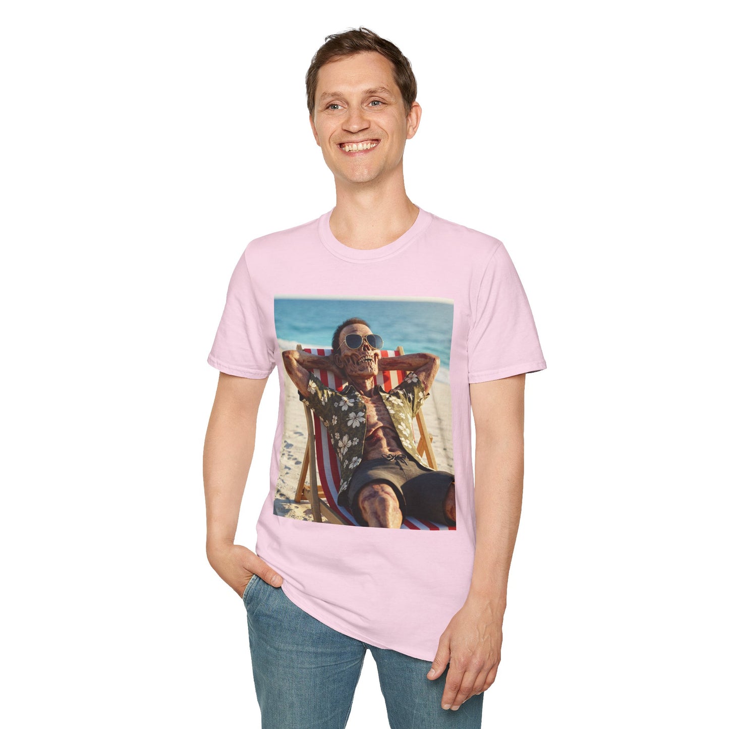 Chill Vibes Unisex Softstyle T-Shirt - Beach Relaxation Design
