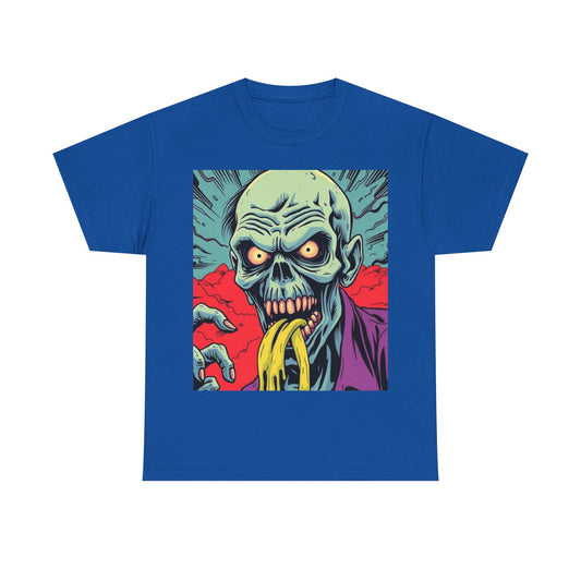 UK - Spooky Zombie Graphic Tee - Unisex Heavy Cotton T-Shirt for Halloween and Casual Wear