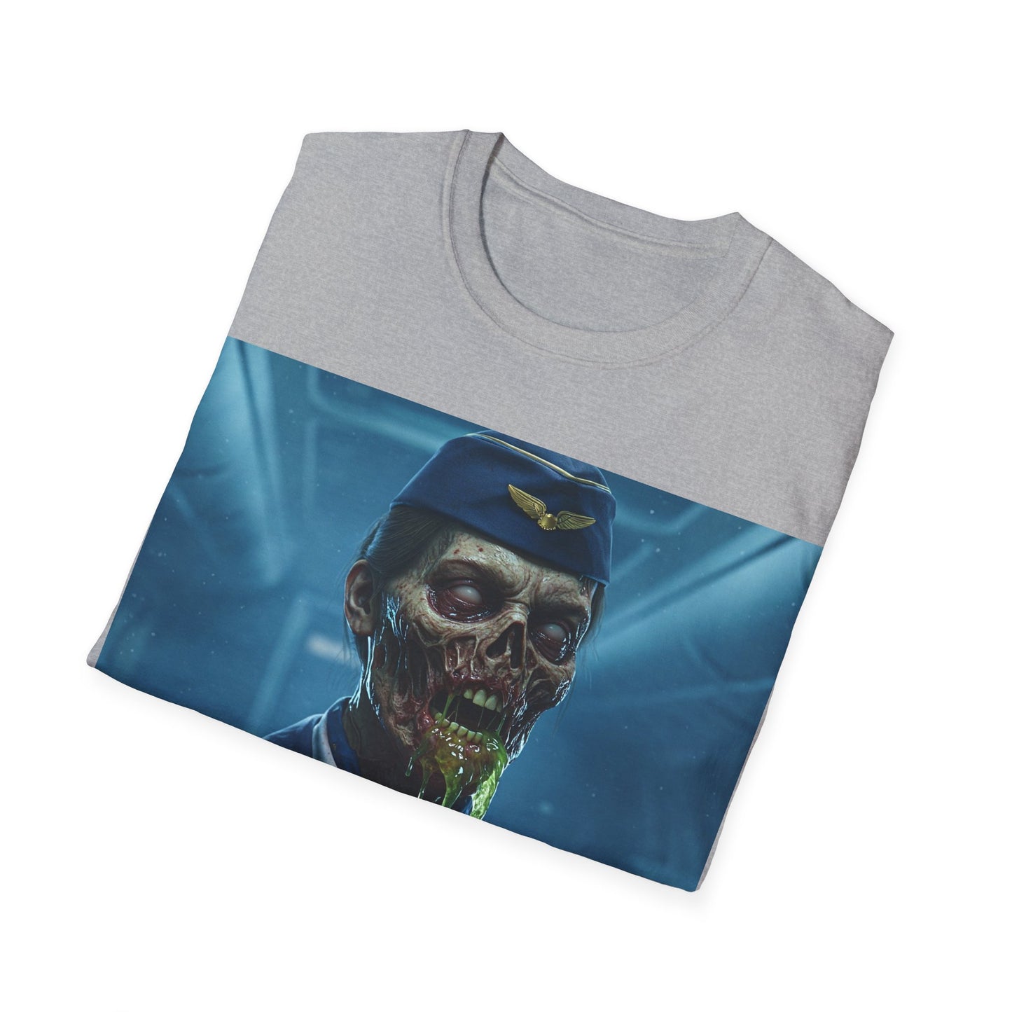 UK - Zombie Pilot Apocalyptic Portrait Tee, bold, decaying zombie graphic