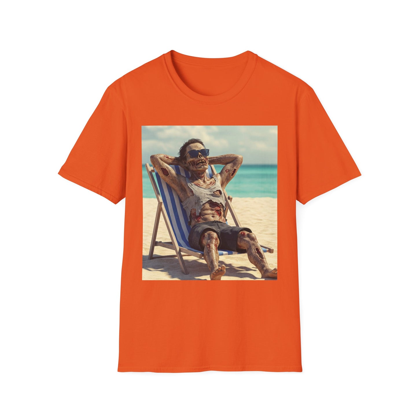 Chill Vibes Apocalyptic Portrait Tee, bold, decaying zombie graphic