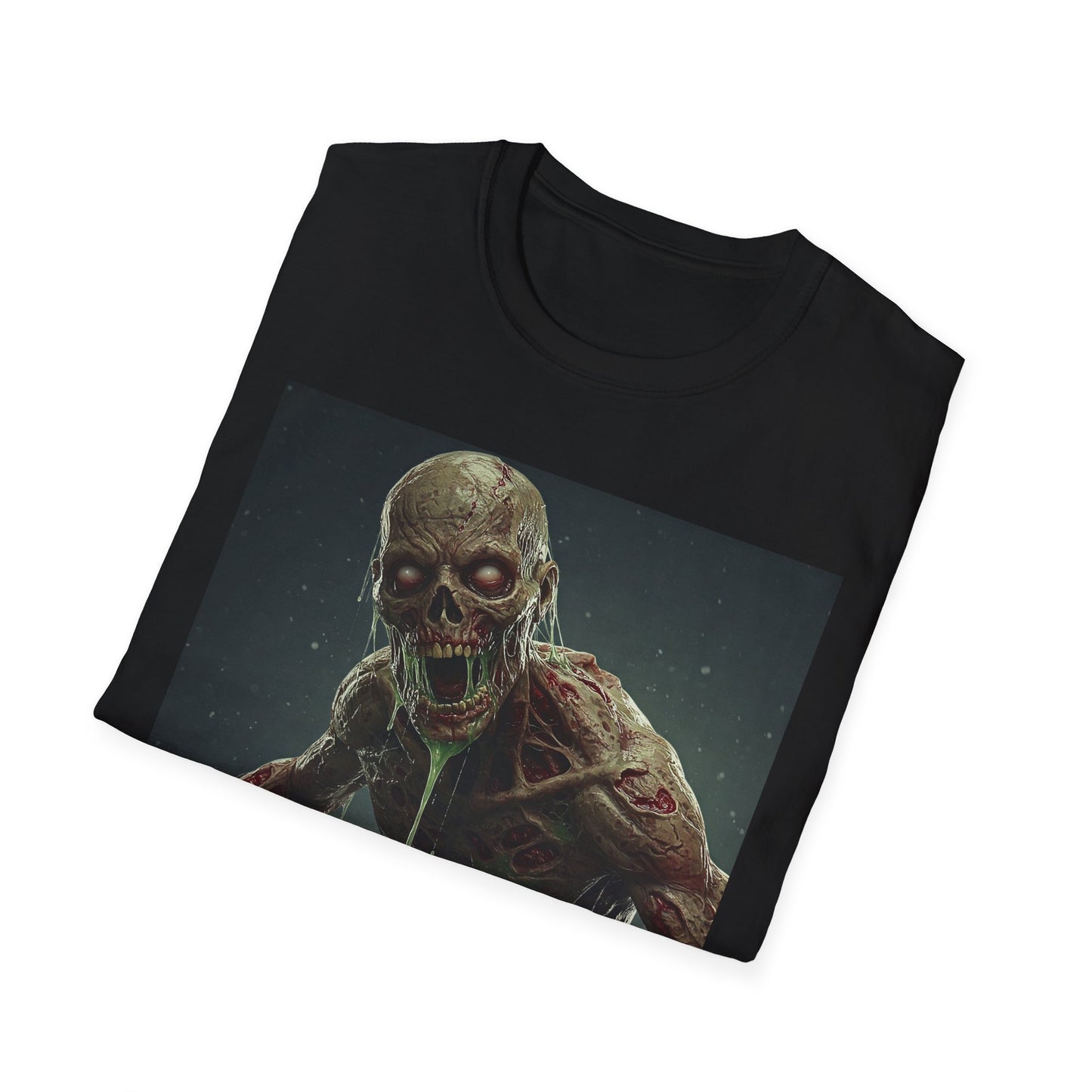 Apocalyptic Portrait Tee, bold, decaying zombie graphic