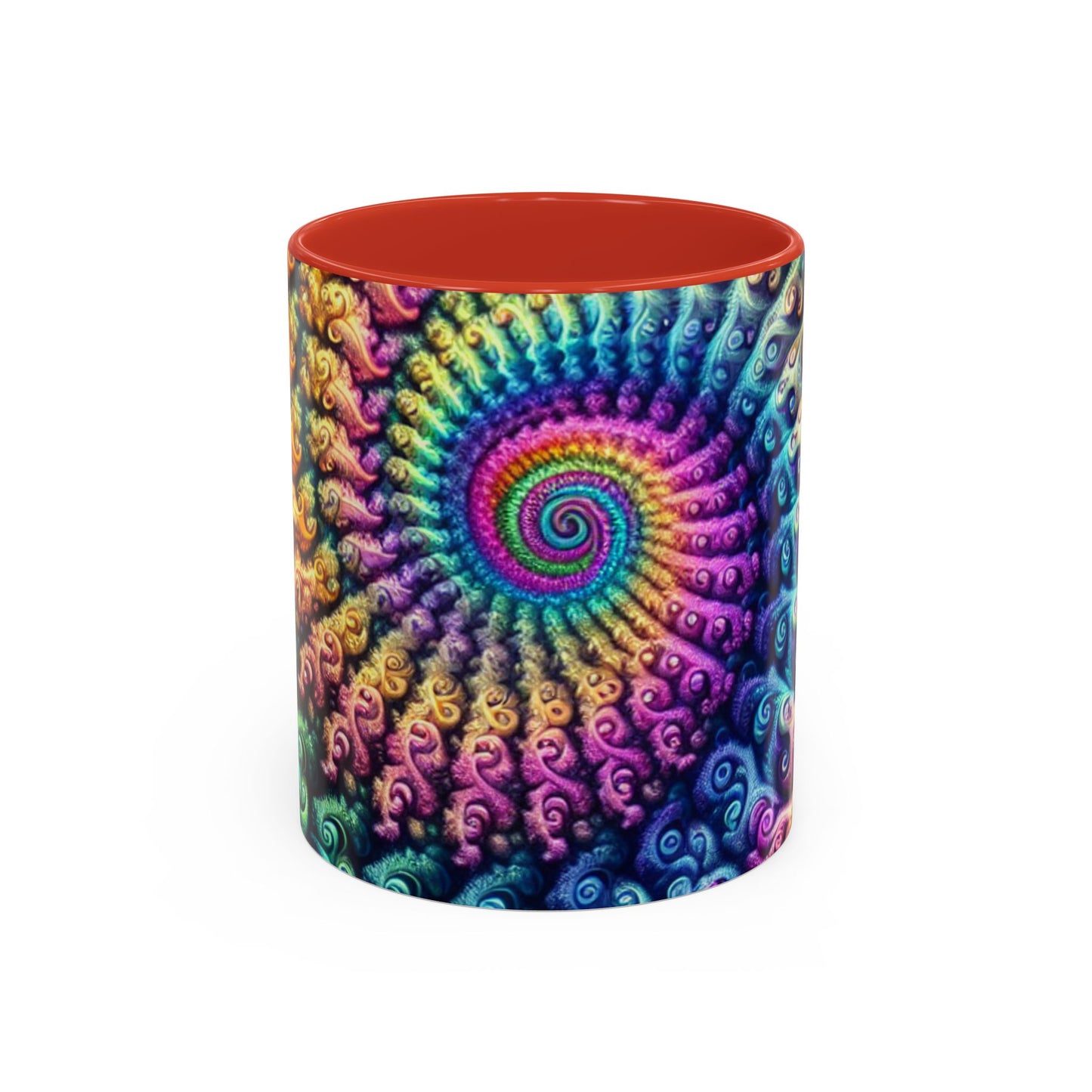 Colorful Spiral Accent Coffee Mug - 11 & 15oz - Ideal for Home & Gifts