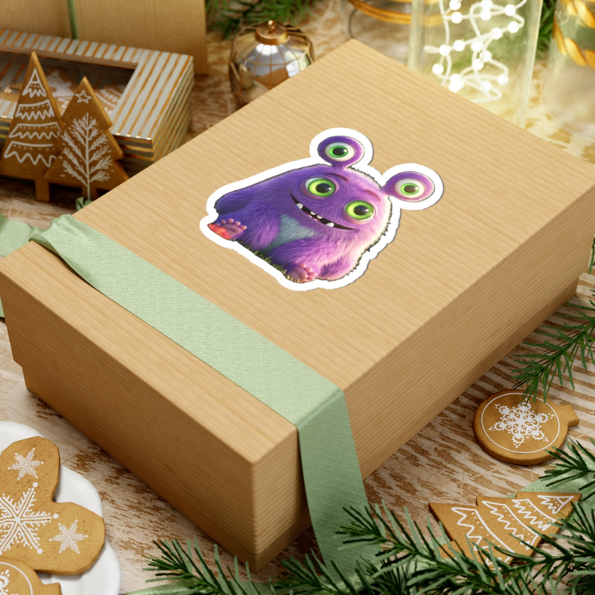 Adorable Purple Monster Kiss-Cut Stickers - Perfect for Laptops & Decor
