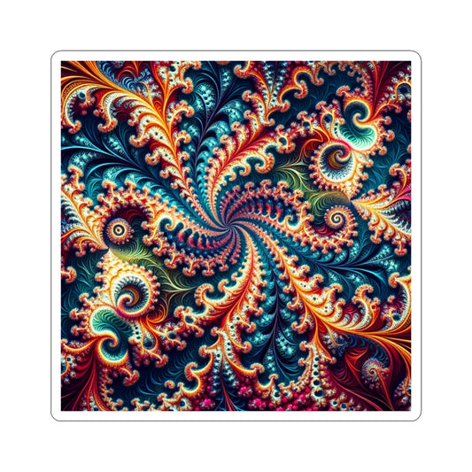 Colorful Fractal Kiss-Cut Stickers - Vibrant Art for Laptop & Decor