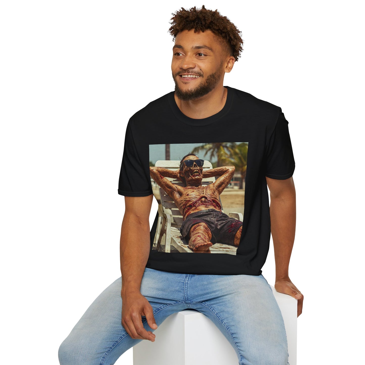 Chill Vibes Skeleton Graphic T-Shirt - Unisex Softstyle