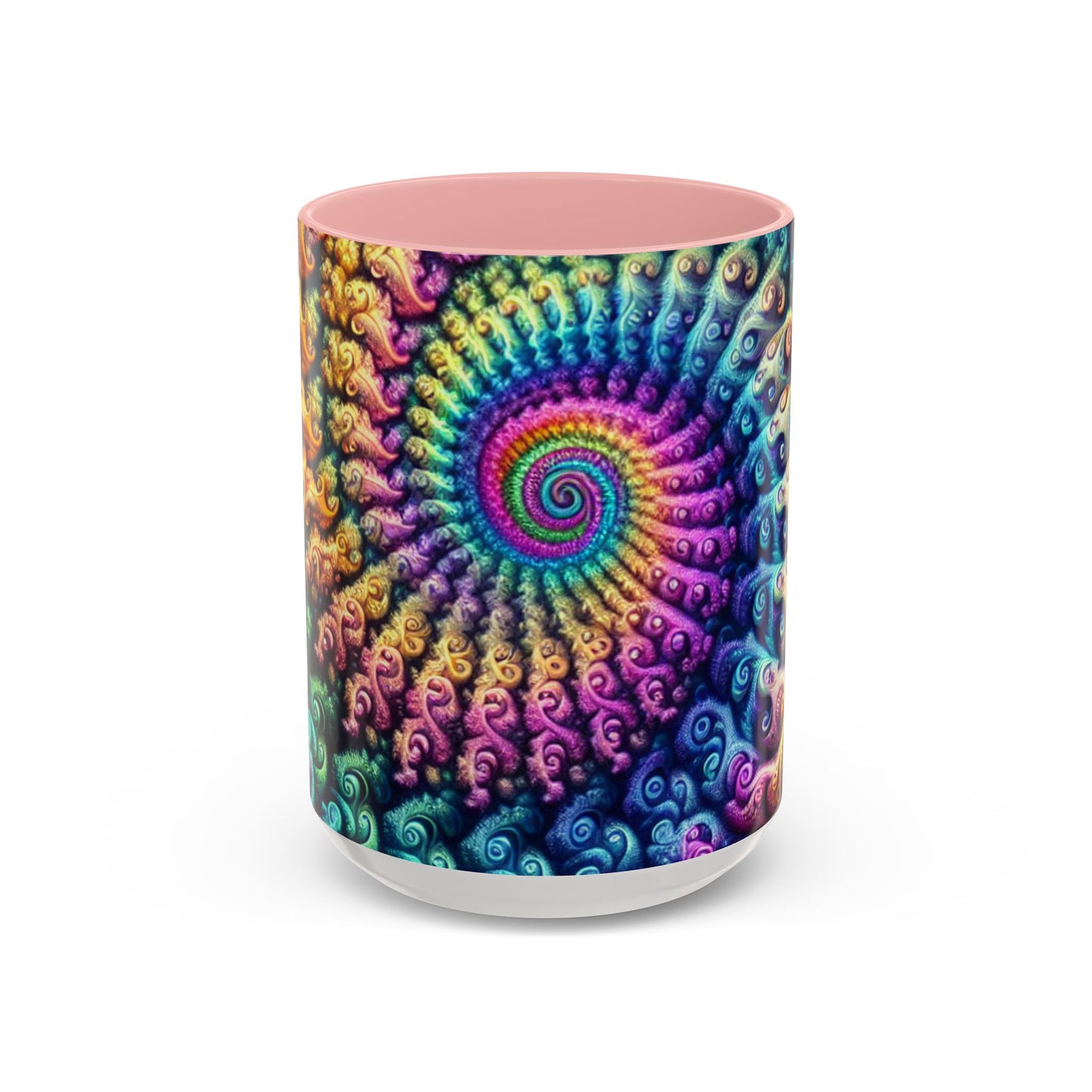 Colorful Spiral Accent Coffee Mug - 11 & 15oz - Ideal for Home & Gifts