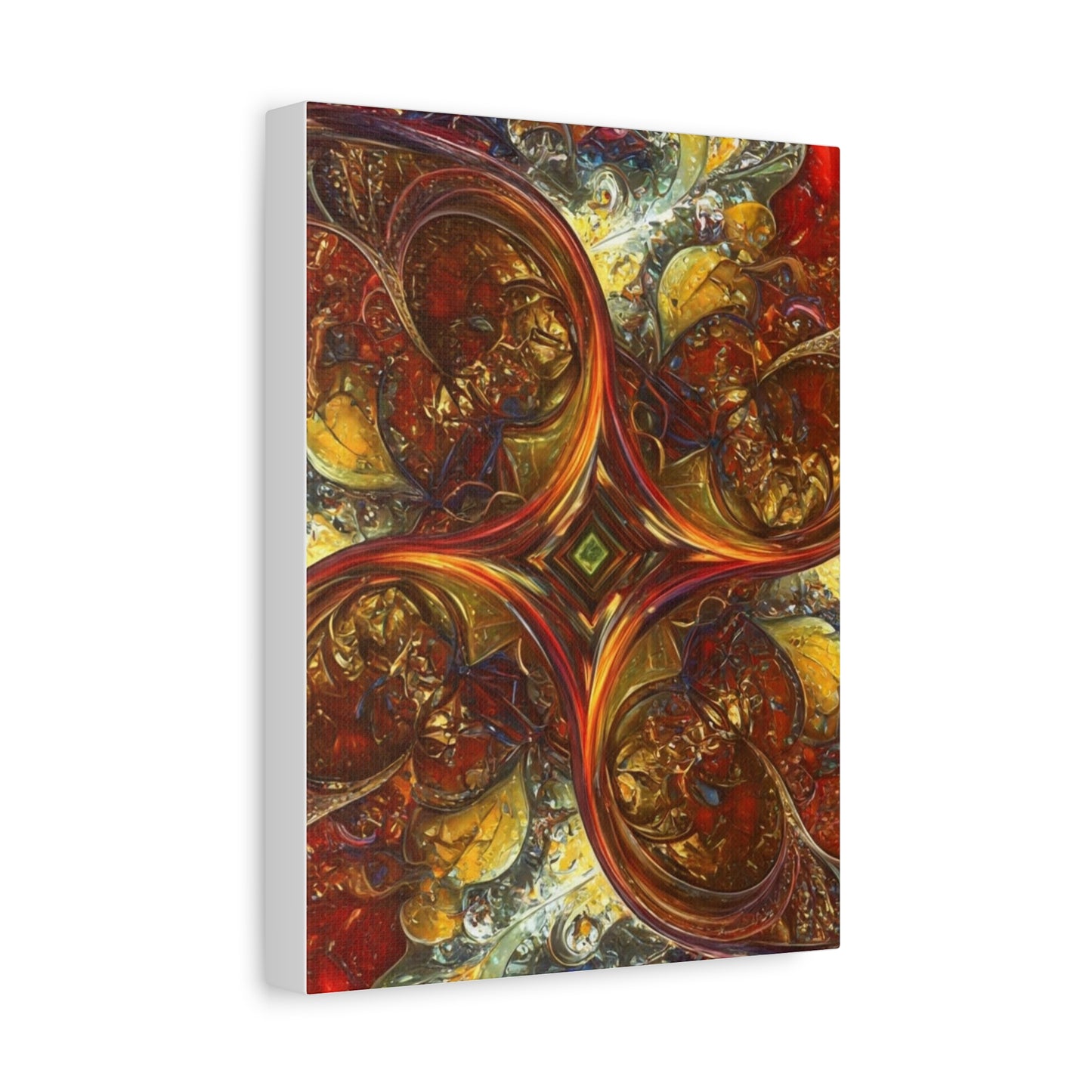 Abstract Art Matte Canvas Wall Decor - Vibrant Fractal Design, Colorful Home Accent