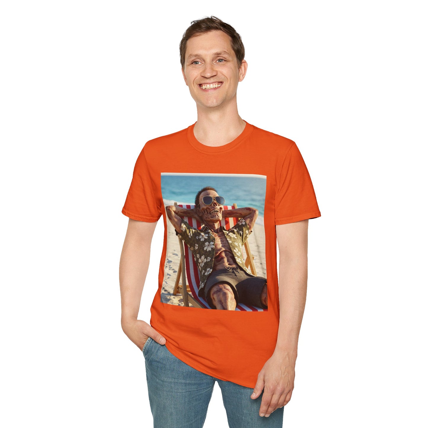 Chill Vibes Unisex Softstyle T-Shirt - Beach Relaxation Design