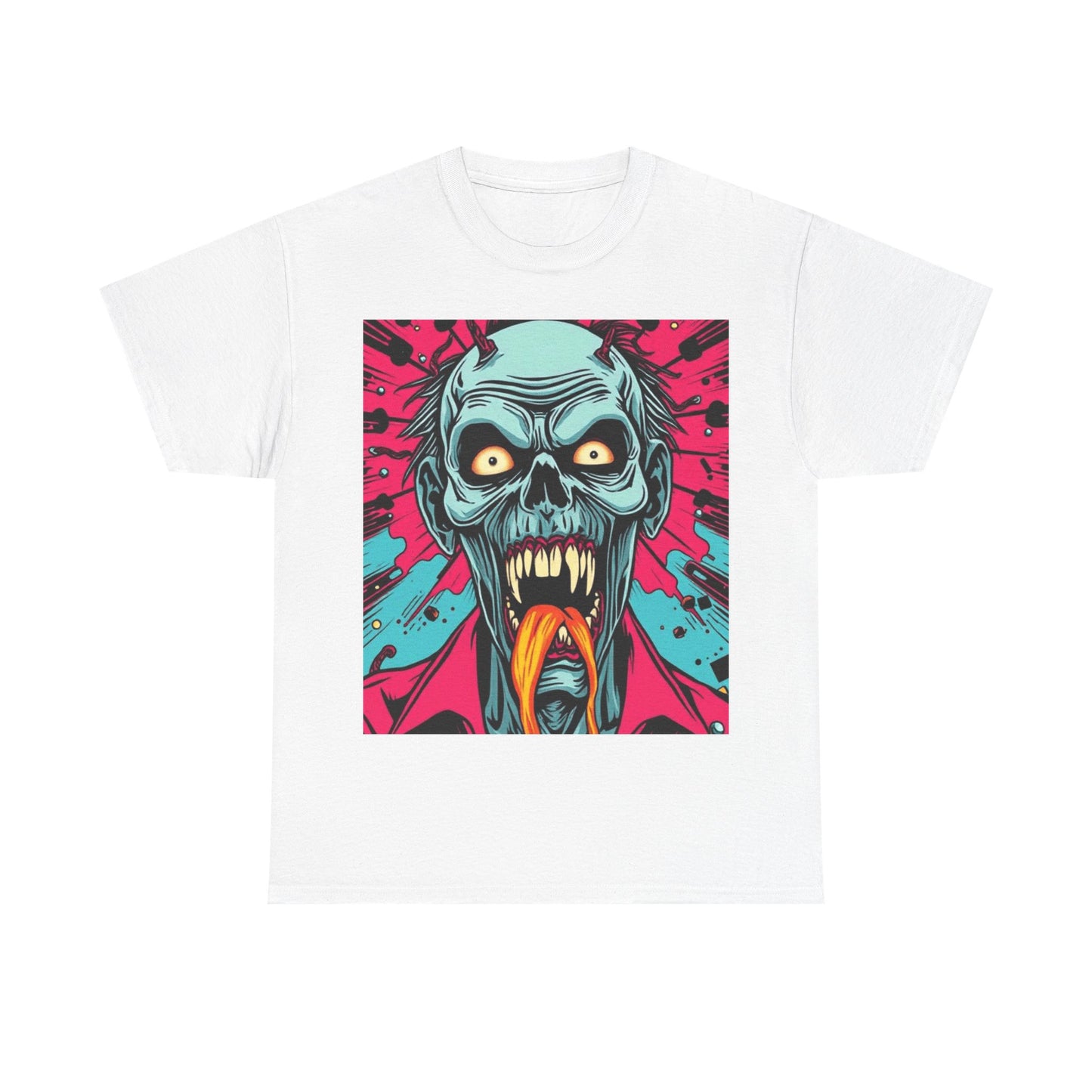UK - Creepy Zombie Graphic Tee - Unisex Heavy Cotton Shirt for Horror Lovers
