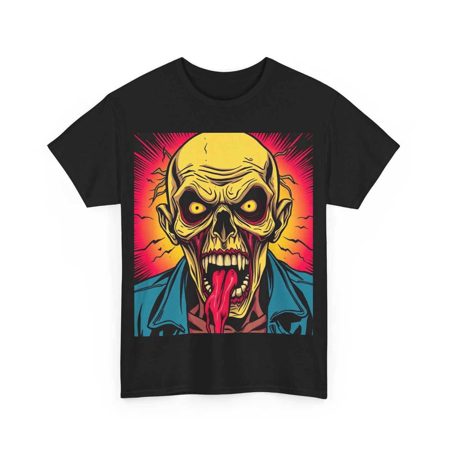 UK - Unisex Heavy Cotton Tee - Graphic Skull Design for Halloween Lovers