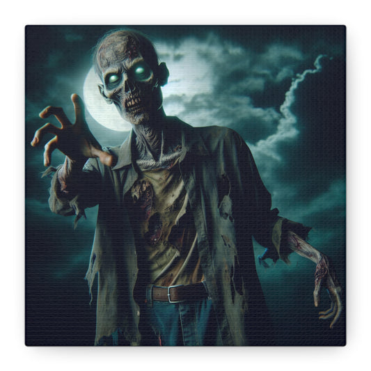 Zombie Art Matte Canvas Wall Decor - Spooky Halloween Home Decoration