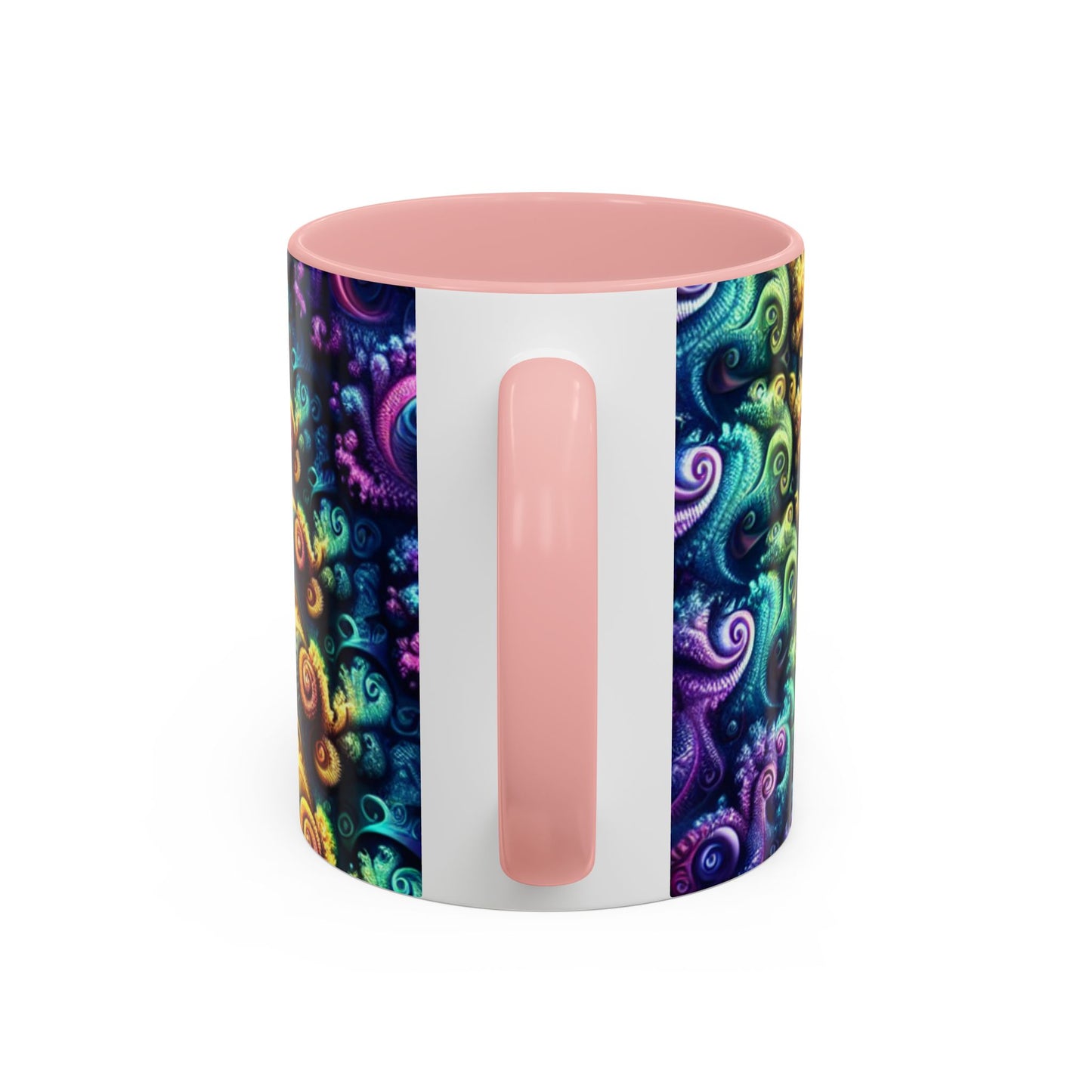 Colorful Spiral Accent Coffee Mug - 11 & 15oz - Ideal for Home & Gifts