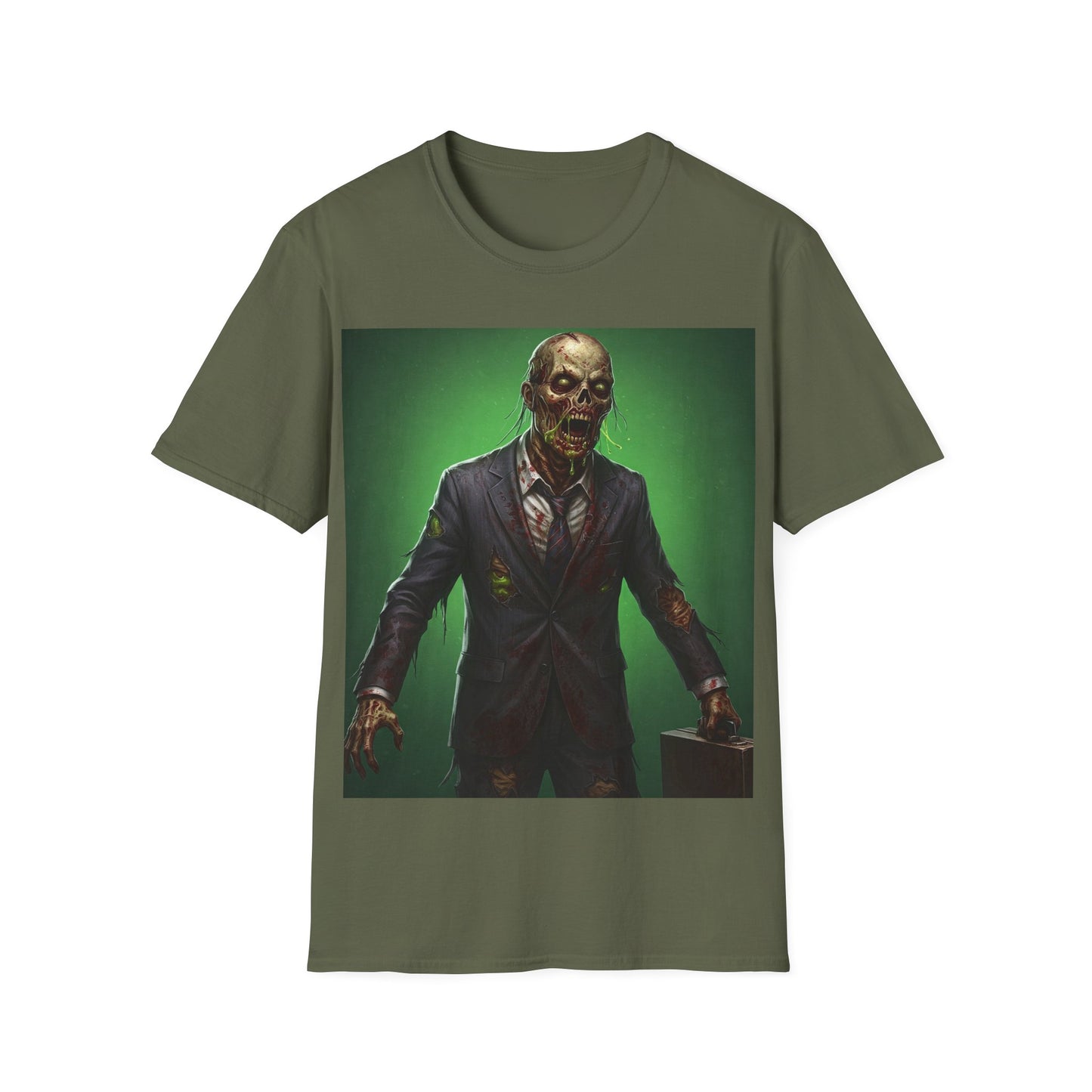 UK - Spooky Zombie Businessman Unisex Softstyle T-Shirt
