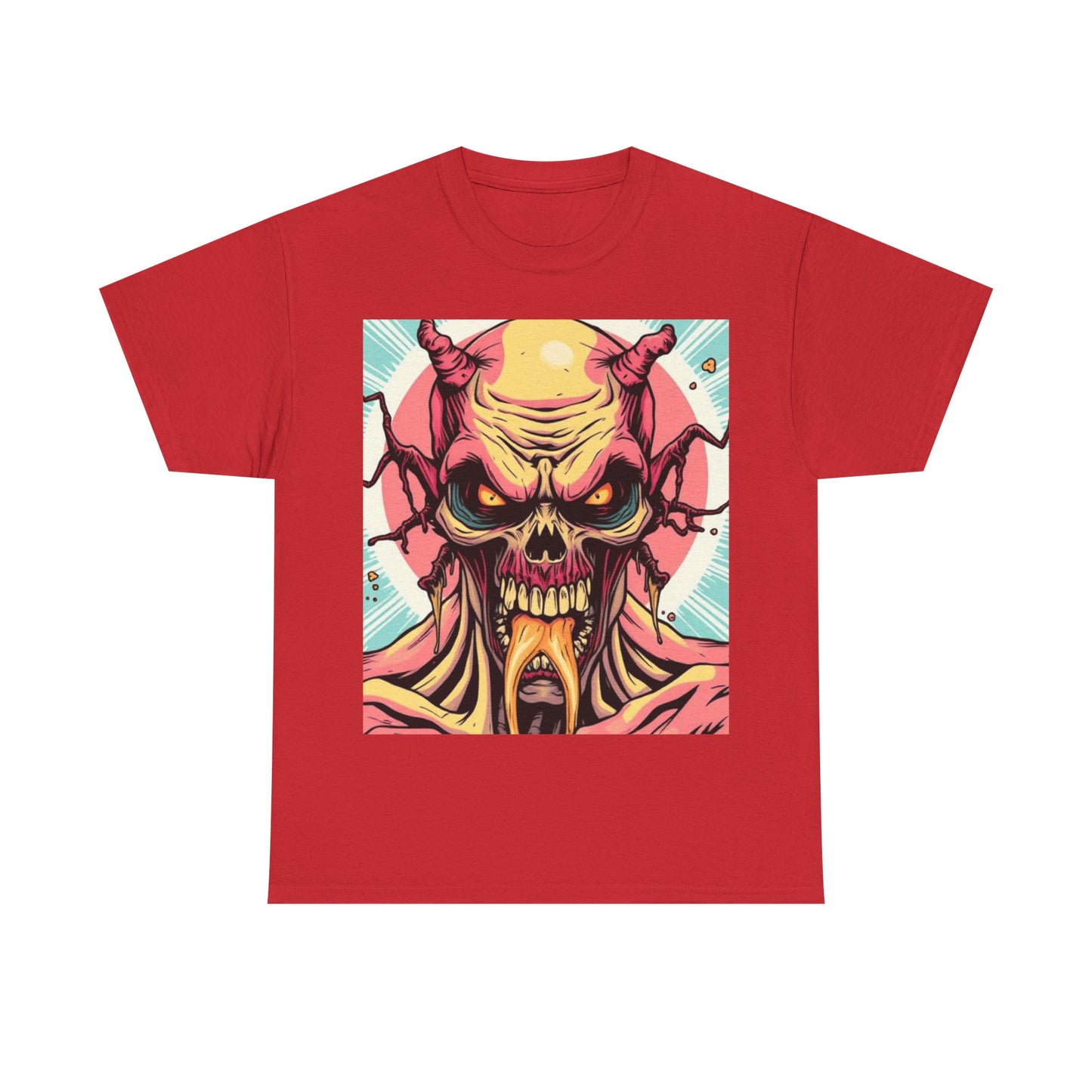 UK - Unisex Heavy Cotton Tee - Demon Skull Graphic Tee for Alternative Fashion Lovers