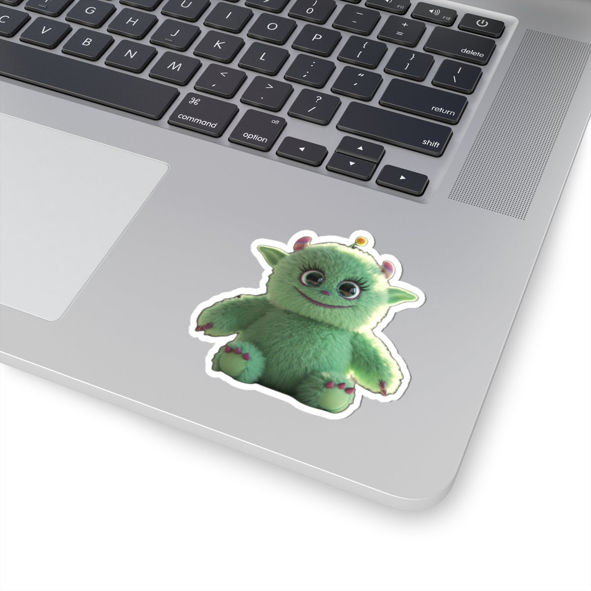 Cute Green Monster Kiss-Cut Stickers - Fun Décor for Laptops & Notebooks