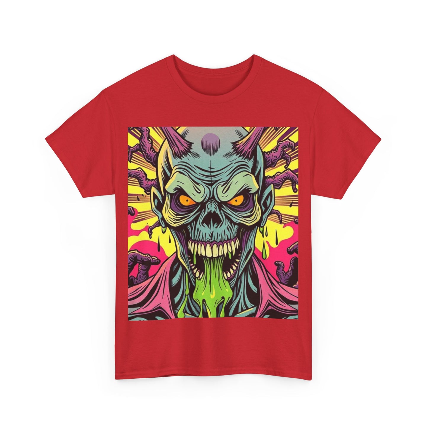 UK - Unisex Heavy Cotton Tee - Ghoulish Graphic T-Shirt for Halloween and Horror Lovers