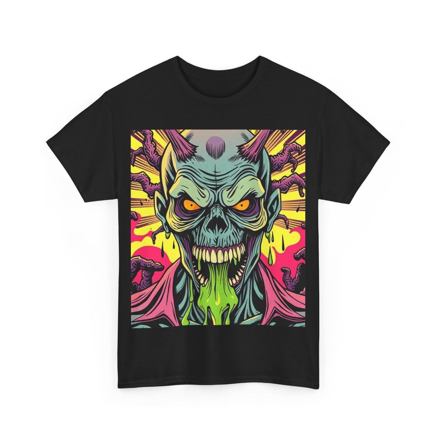 UK - Unisex Heavy Cotton Tee - Ghoulish Graphic T-Shirt for Halloween and Horror Lovers