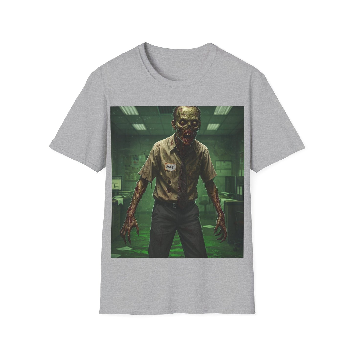 UK - Zombie Office Horror Unisex Softstyle T-Shirt
